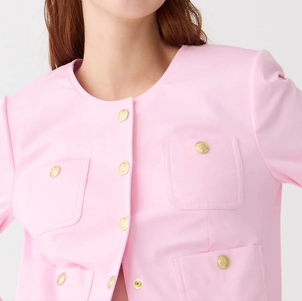 Louisa lady jacket in lightweight chino in cupcakes blush